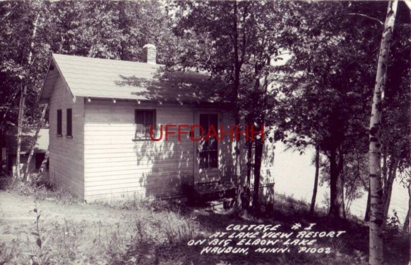 Cottage 1, Lake View Resort, BIG Elbow Lake, Waubun, MN. Rppc