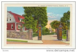 Entrance to National Cemetery, Salisbury, North Carolina, 30-40s