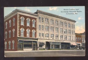 COLUMBIA MISSOURI BOONE COUNTY EXCHANGE NATIONAL BANK VINTAGE POSTCARD MO.