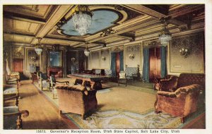 Governor's Reception Room, State Capitol, Salt Lake City, Utah,  Early Postcard