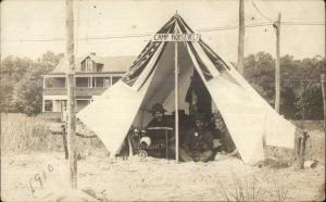 Camp Roosevelt Tent Camping 1910 Real Photo Postcard MYRTLE BEACH MILFORD?