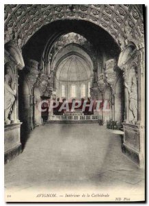 Old Postcard Avignon inside the cathedral