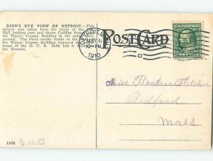 Divided-Back PANORAMIC VIEW Detroit Michigan MI i1573