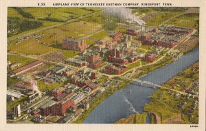 Postcard Airplane View Tennessee Eastman Co Kingsport TN