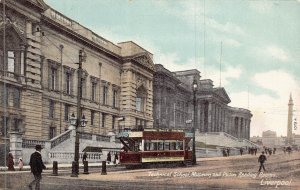 LIVERPOOL ENGLAND~TECHNICAL SCHOOL-MUSEUM-PICTON READING ROOM-TRAM~POSTCARD