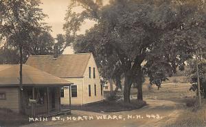 North Weare NH Lady's Dry Good Store Sign Main Street View Real Photo Postcard