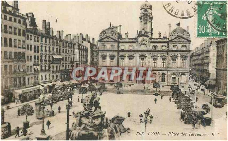 Postcard Old Lyon Place Bellecour