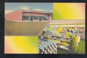 FORT WORTH TEXAS WEHRING'S GROCERY STORE LINEN ADVERTISING POSTCARD INTERIOR