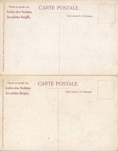 Belgium unit of 2 postcards Diksmuide by A. Baertsoen & Visé by Mr. Sterckmans 