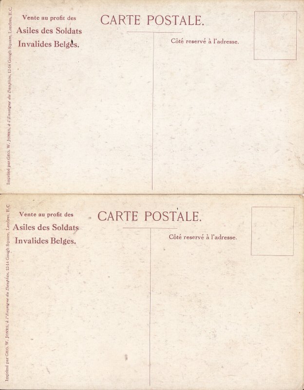 Belgium unit of 2 postcards Diksmuide by A. Baertsoen & Visé by Mr. Sterckmans 