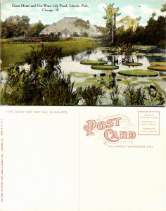 Green House and Hot Water Lily Pond, Lincoln Park, Chicago, Ill. (25444