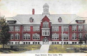 Rice Lake High school Wisconsin 1910c postcard
