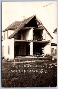 K46/ Watertown South Dakota Postcard RPPC c1910 Cyclone Disaster Home 88