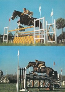 Italian Military Horse Jumping Equitazione 2x 1980s Postcard s