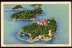 New York Thousand Islands Bolt Castle and Heart Island from the Air - Linen