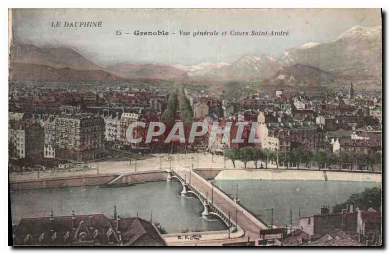 Old Postcard Grenoble and general costs View Saint Andre