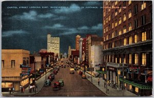 1943 Capitol Street Looking East Old Capitol Jackson Mississippi Posted Postcard