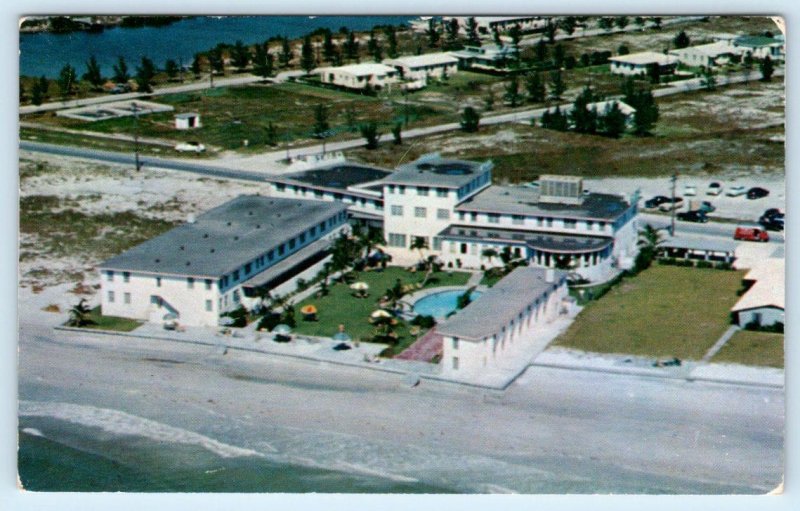 2 Postcard ST. PETERSBURG, North Redington Beach FL~ GLADES HOTEL Evergreen Room