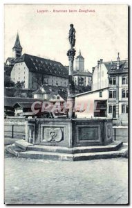 Old Postcard Luzern Brunnen beim Zeughaus