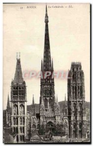 Old Postcard Rouen Cathedral