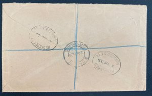 1935 Swaziland Registered cover to England King George V Silver Jubilee Stamp