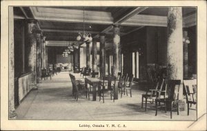 Omaha Nebraska NE YMCA Y.M.C.A. Lobby c1900-20s Vintage Postcard