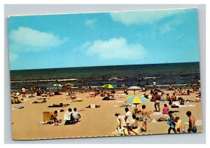 Vintage 1960's Postcard Cedar Point Lake Erie Natural Sandy Beach Sandusky Ohio