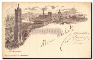 Paris Old Postcard Tour St Jacques (advertising Benedictine)