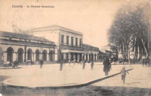 Caserta Italy La Stazione Ferroviaria Train Station Vintage Postcard AA8002