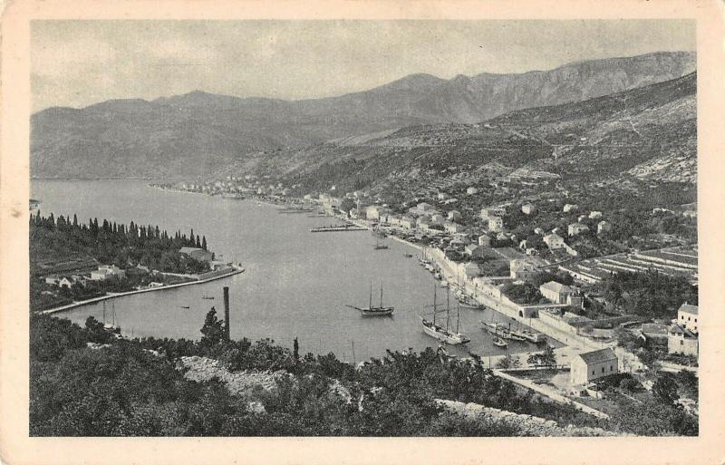 Gruz Croatia Port Harbor Scenic View Antique Postcard (J27871)