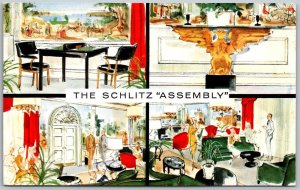 Milwaukee Wisconsin 1956 Advertising Postcard The Schlitz Brewery