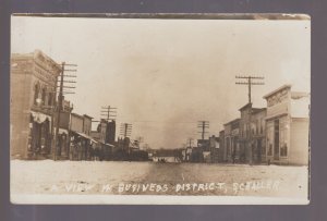 Schaller IOWA RPPC c1910 MAIN STREET Stores nr Rockwell Sac City Holstein SNOW