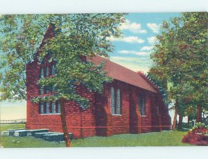 Linen CHURCH SCENE Jamestown - Near Hampton & Newport News Virginia VA AD1054