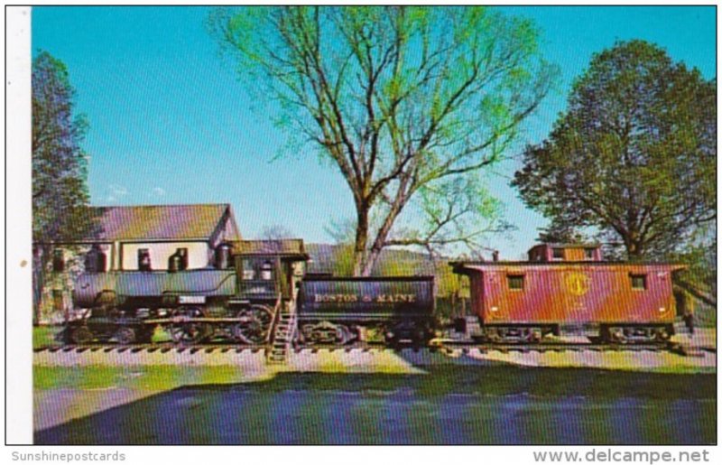 Boston & Maine Old Steam Engine and Caboose At White River Junction Vermont