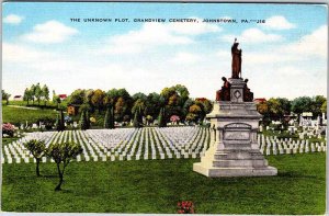 Postcard CEMETERY SCENE Johnstown Pennsylvania PA AN1979