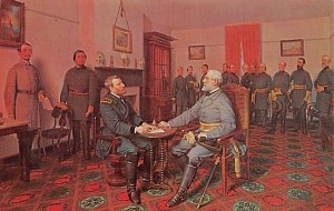 The Surreder of General Lee to General Grant, April 9, 1865 Painting by L. M....
