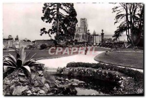 Modern Postcard Avranches The garden plants and & # 39eglise Notre Dame des C...