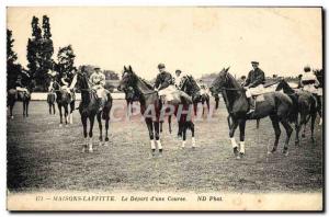 Old Postcard Horse Riding Equestrian Maisons Laffitte The departure of & # 39...