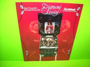 Diamond Lady Pinball Machine Flyer Original 8.5 x 11 Vintage Retro Game Art