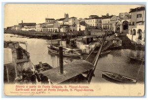 c1910 Earth-Wall and Part of Ponta Delgada S. Miguel-Azores Portugal Postcard