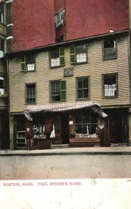 Vintage Postcard Paul Revere Home Historical House Landmark Boston Massachusetts