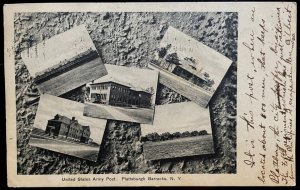 Vintage Postcard 1912 U.S. Army Post, Plattsburgh Barracks, New York (NY)