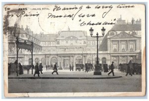 1903 Palais Paris Royal Street Car People Walking Scene Carriage Posted Postcard 