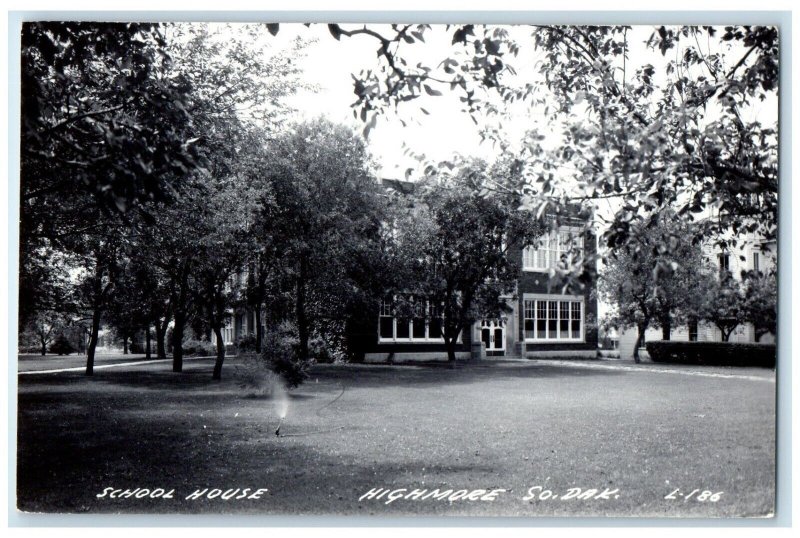 c1940's School House Building Highmore South Dakota SD RPPC Photo Postcard