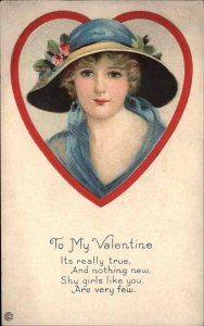 Valentine Fashionable Pretty Blonde Woman Stecher Ser 618B Vintage Postcard