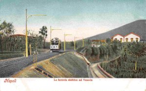 Electric Streetcar Tram to Vesuvio Vesuvius Naples Italy 19postcard