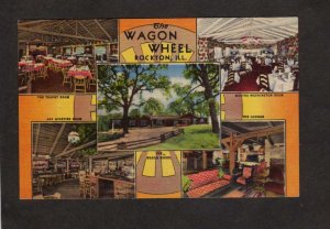 IL Wagon Wheel Restaurant Rockton Illinois Linen Postcard