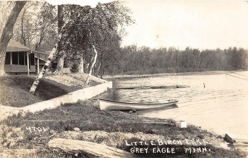 F36/ Grey Eagle Minnesota RPPC Postcard 1937 Little Birch Lake Cottages