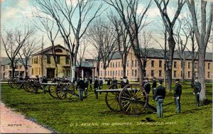 Postcard U.S. Arsenal and Grounds in Springfield, Massachusetts