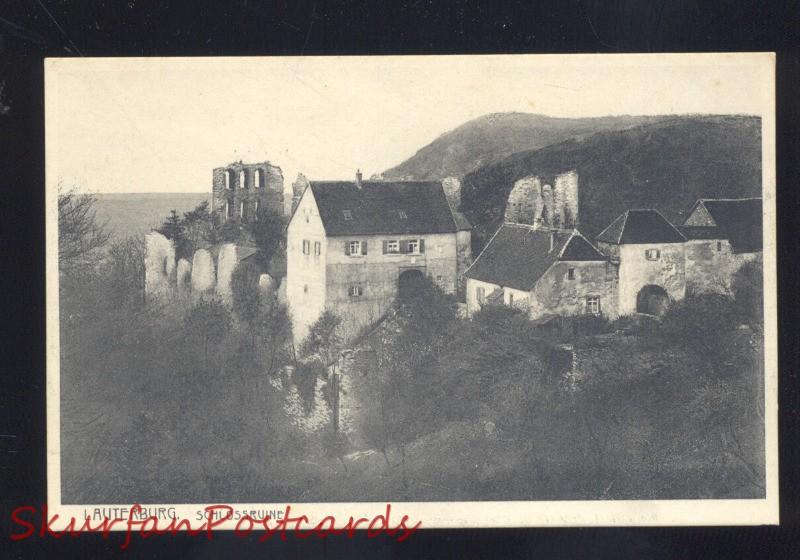 LAUTERBURG SCHLOSSRUINE GERMANY ANTIQUE VINTAGE POSTCARD